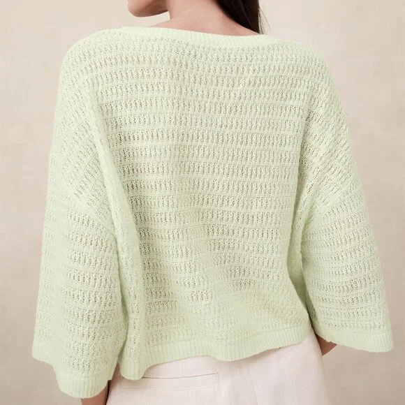 Banana Republic Teia Oversized Linen Sweater M - Picture 2 of 7